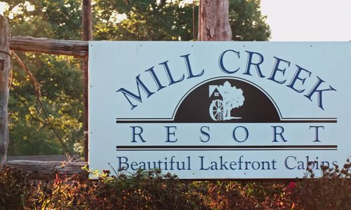 Entrance to Mill Creek Resort in Lampe, MO