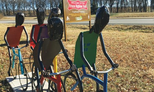 Outdoor art on cycling trail in southwest Missouri.