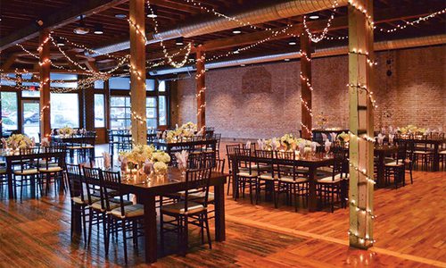 tables set up for a wedding