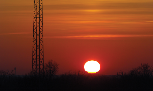 Sunset in the Ozark hills