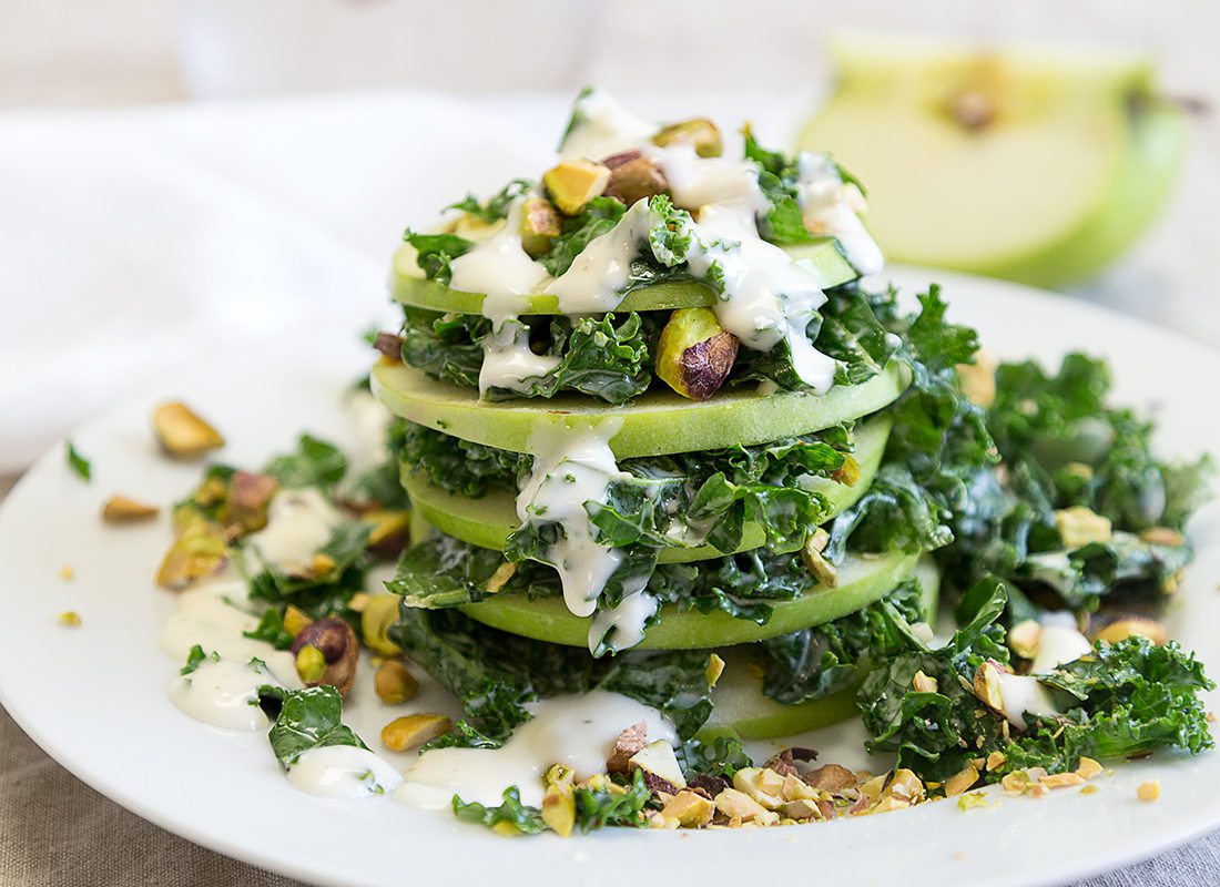 Stacked Apple and Kale Salad from A Beautiful Mess's Weekday Weekend