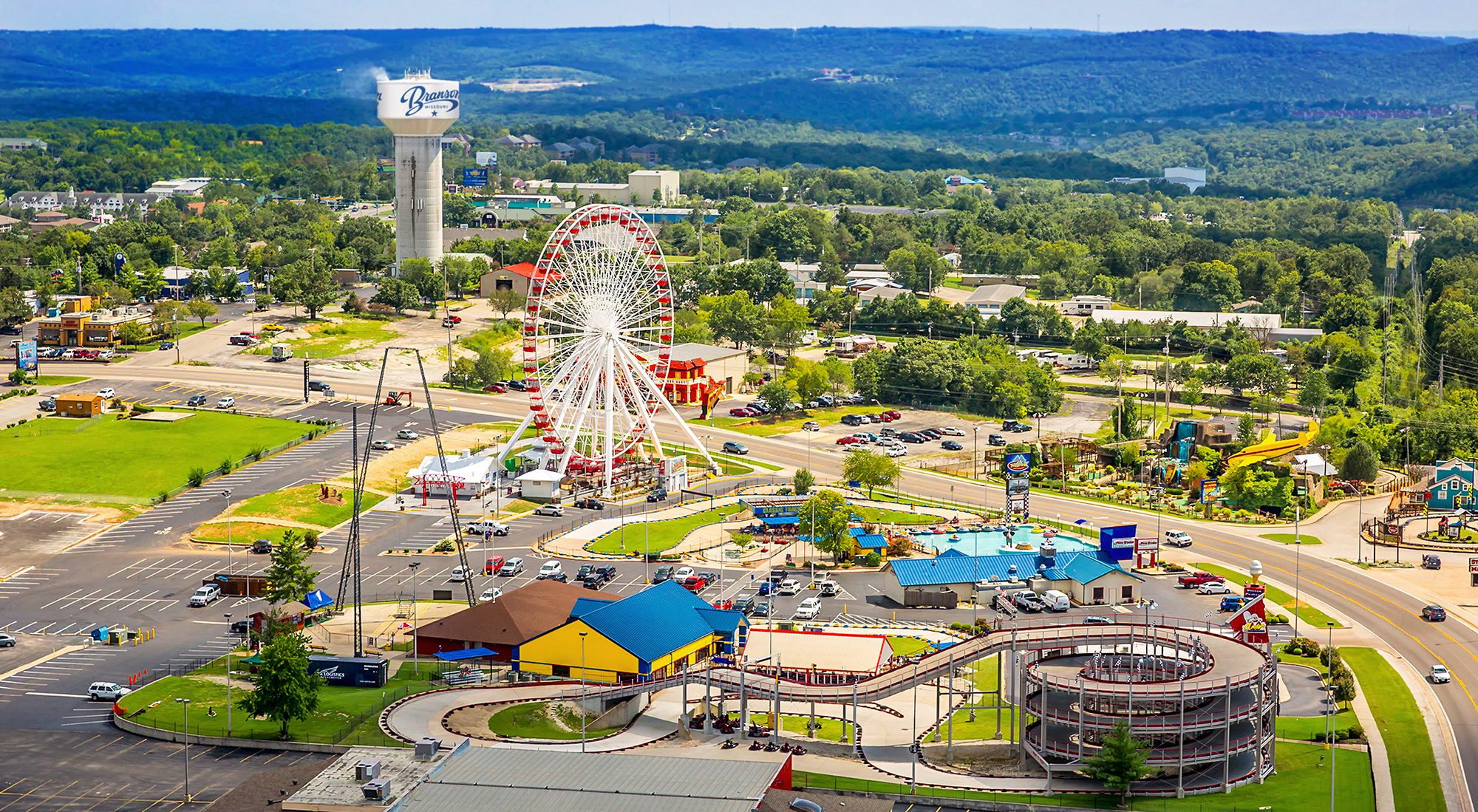 The Track Family Fun Park and the Branson, Missouri Skyline