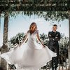 Bride and groom dancing