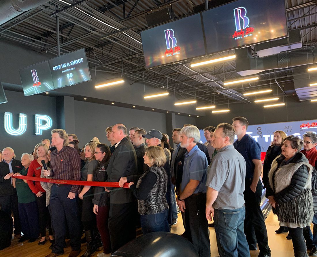 Andy B's Bowl Social in Branson Landing ribbon cutting