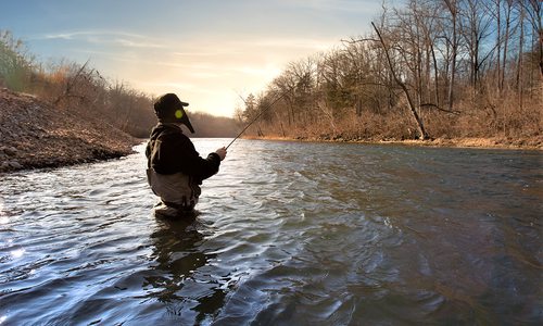 Angler fishing on the North Fork of the White River