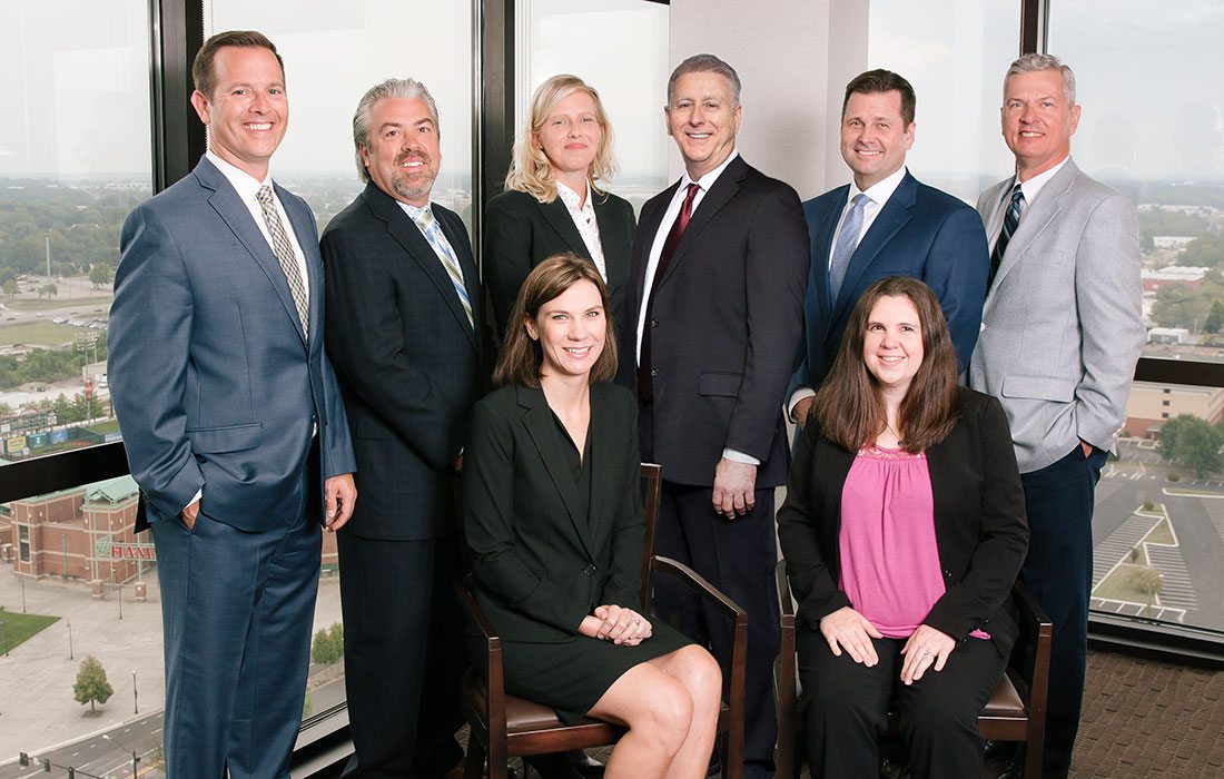 Front Row: Laura C. Robinson, Larissa M. Whittingham; Back Row: Christopher F. Weiss, Cory L. Collins, Ginger K. Gooch, David C. Agee, Bryan O. Wade, J. Michael Bridges.