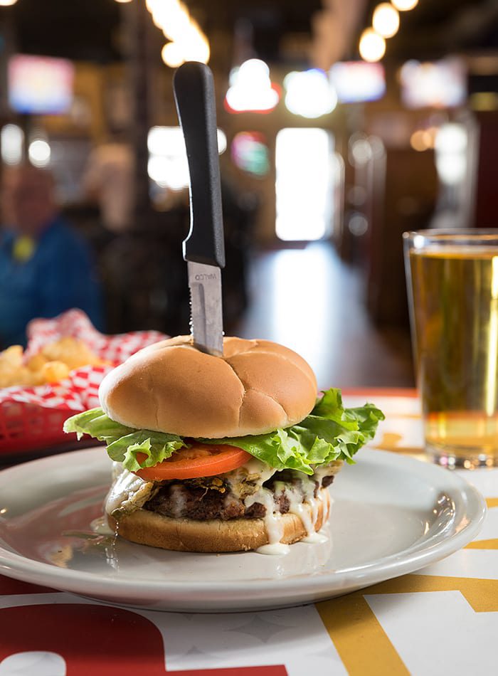 Fried Pickle and Ranch Burger from Bair's Sports Grill