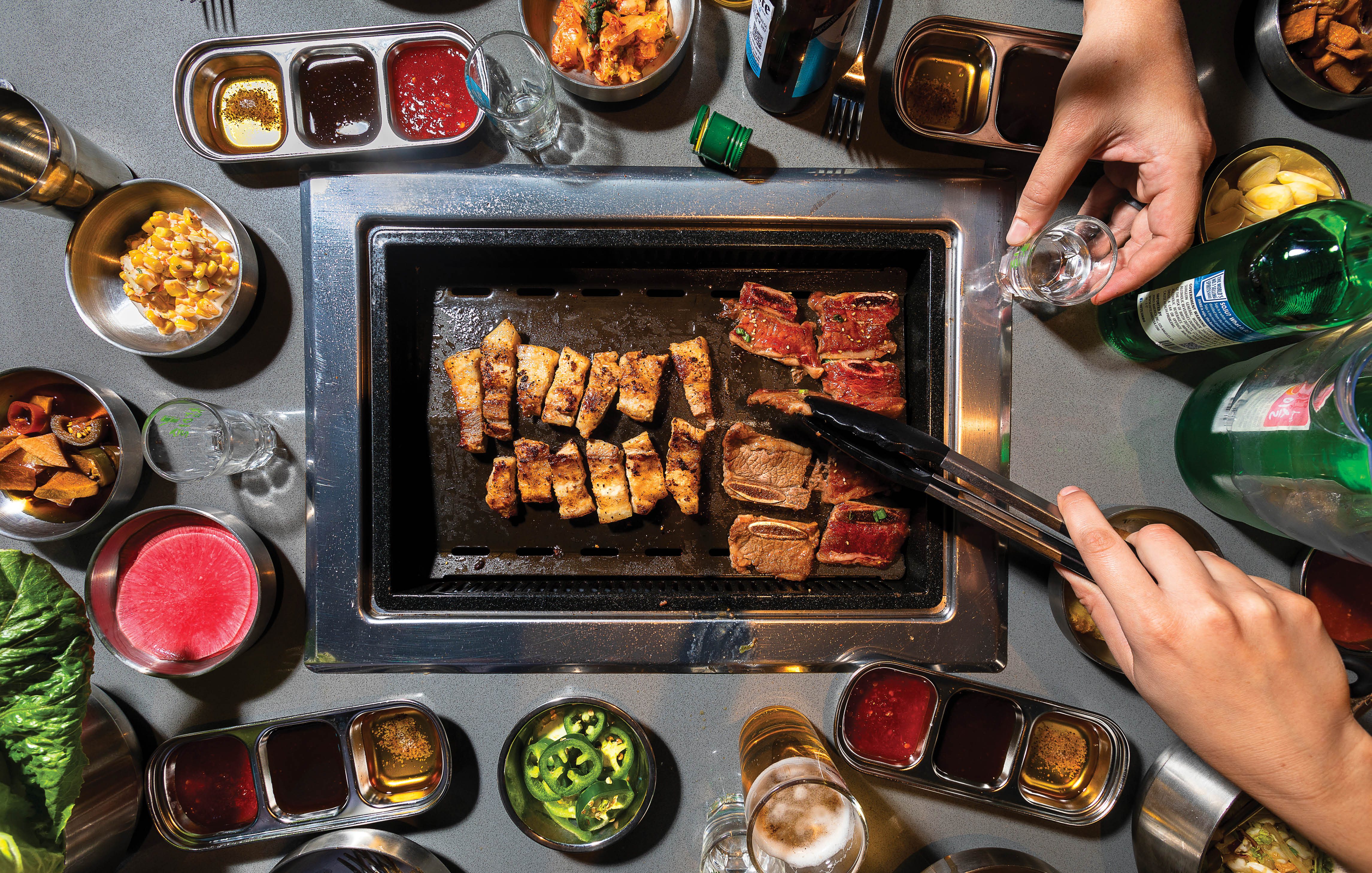 Tabletop barbecue from Bawi Korean Grill, Springfield, Missouri