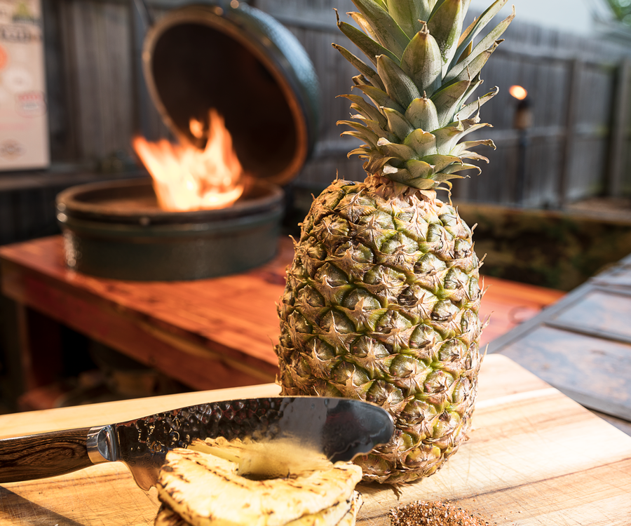 Grilled pineapple on Big Green Egg