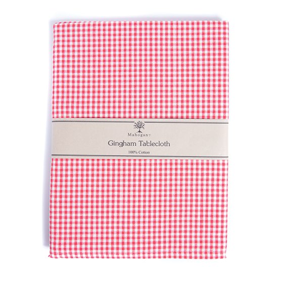 Mahogany gingham tablecloth at Baglady Boutique