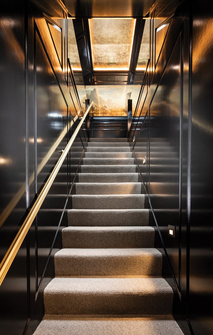 Stairs leading up to attic space