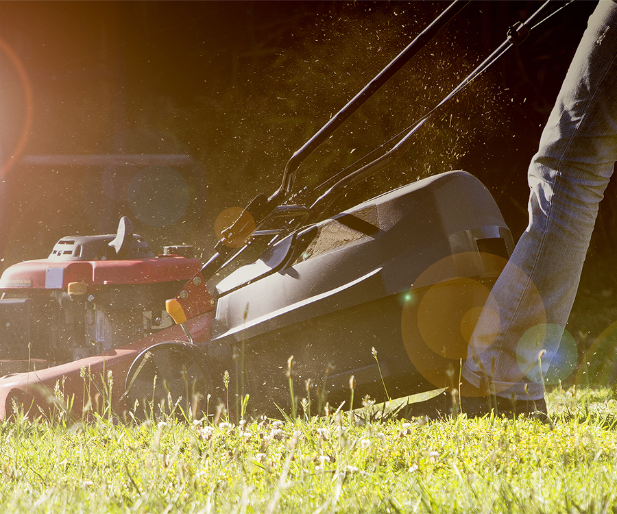 Mowing keeps lawns looking crisp, but in the summer heat, let your grass get a little longer to give it some shade.