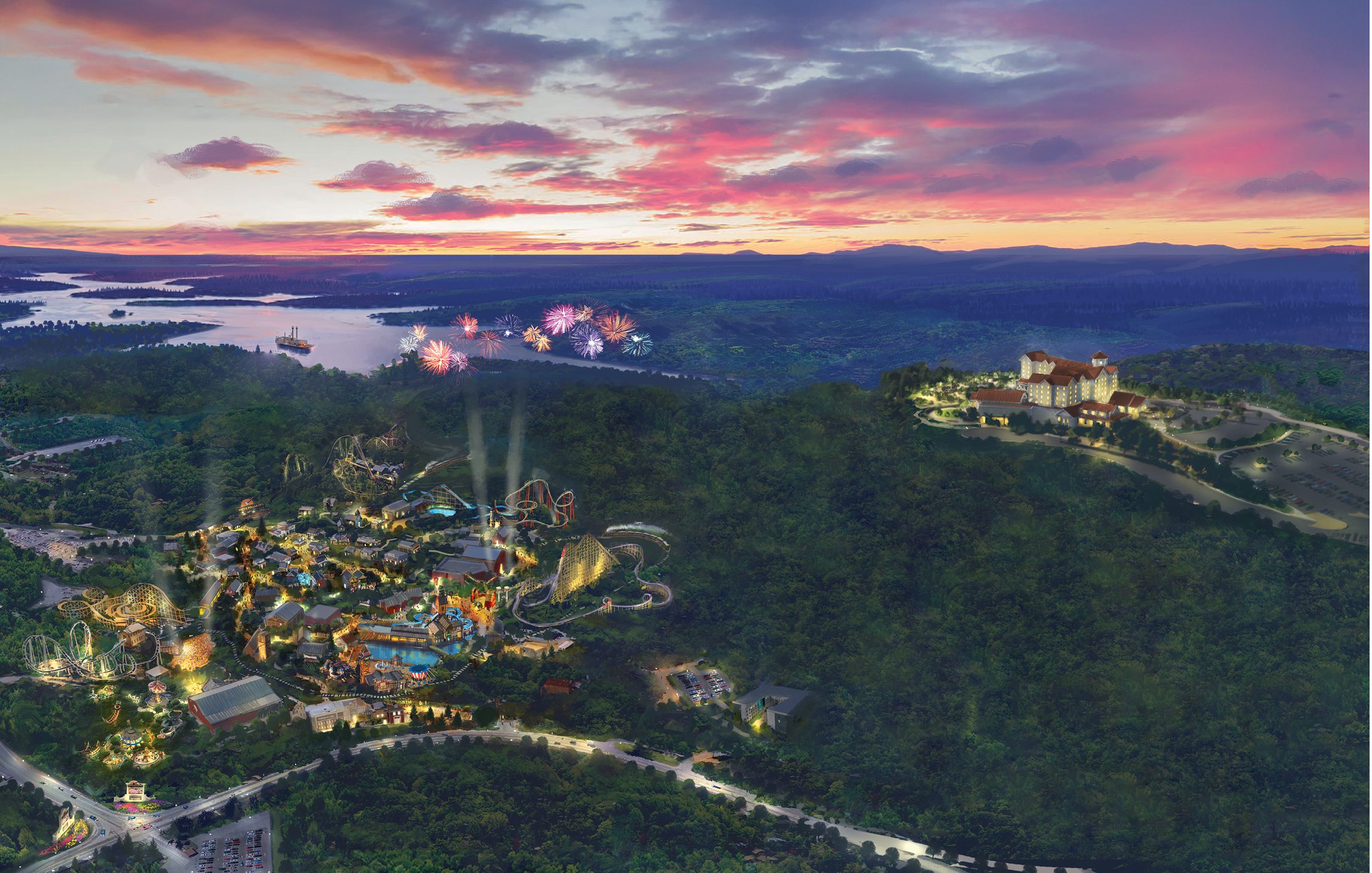 Render of Silver Dollar City from above