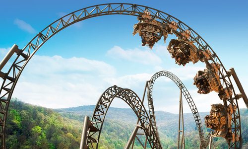 Time Traveler Roller Coaster at Silver Dollar City in Branson MO