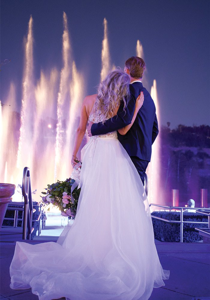 Bride and groom at Branson Landing