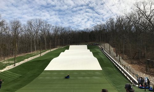 Snow Tube Without Snow at Wolfe Mountain Outside of Branson