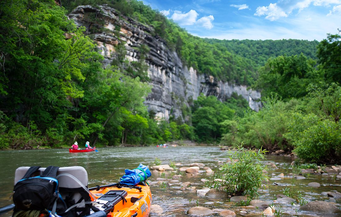 Float trip on the Buffalo River in Arkansas