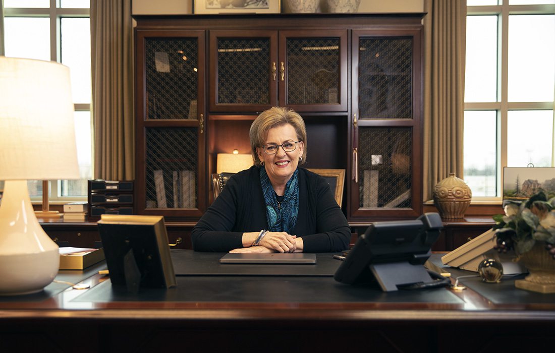 Evangel University President Carol Taylor in her office