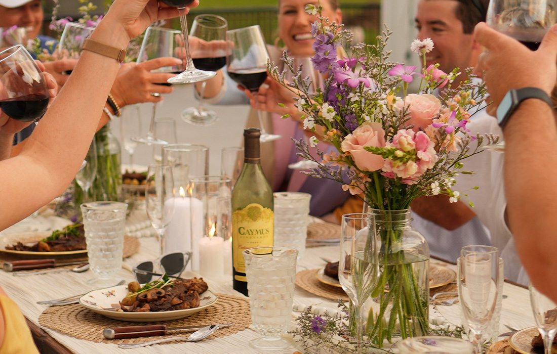 Table setting using flowers from Cassidy Station.