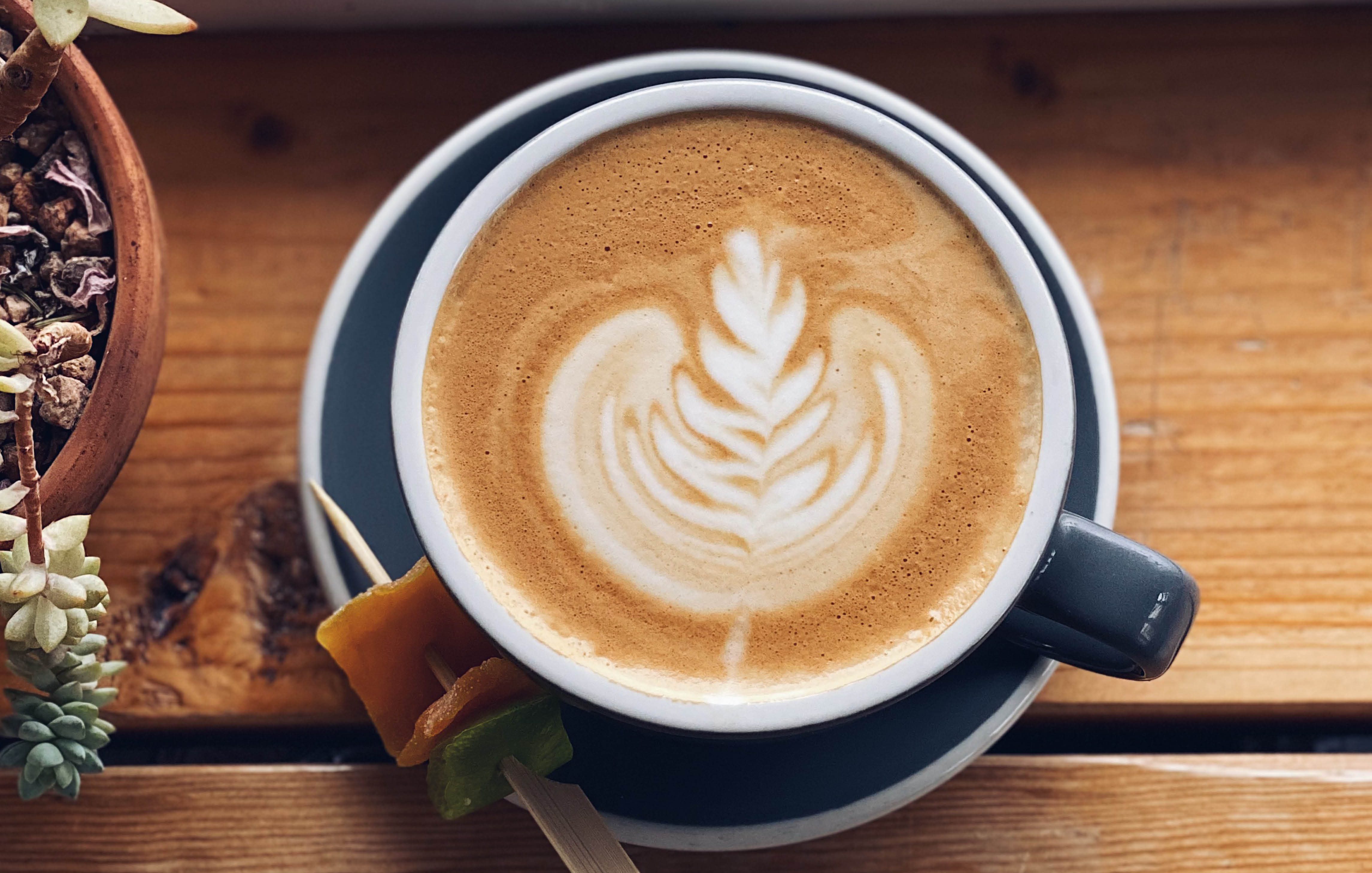 Coffee in a cup with foam art