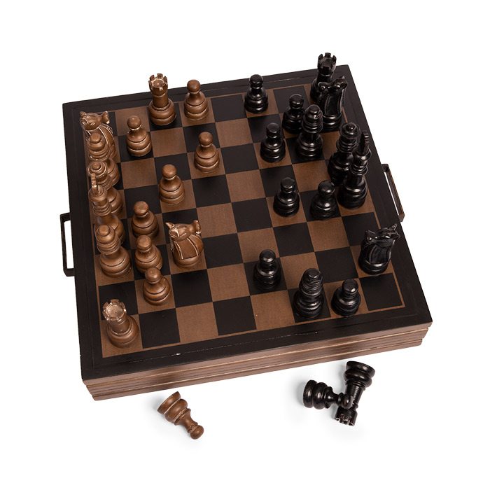 Oversized chess set.