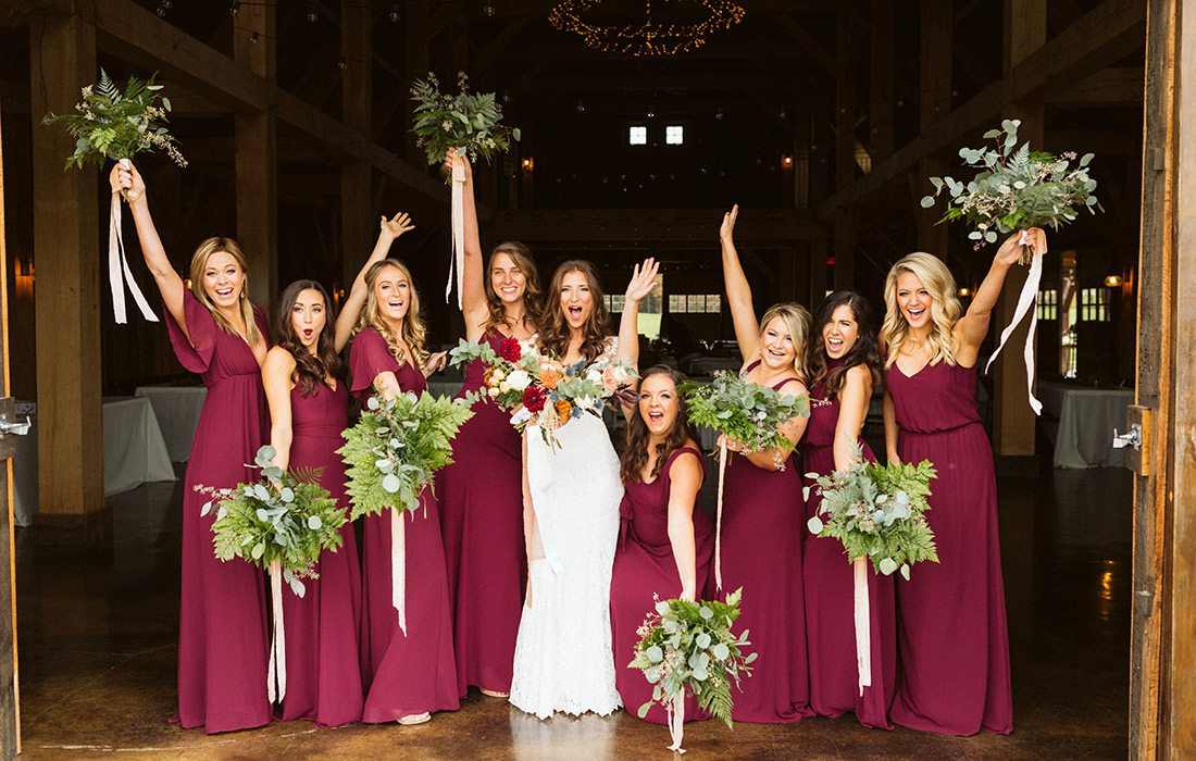 Cheyann Weinacht and her bridesmaids on her wedding day