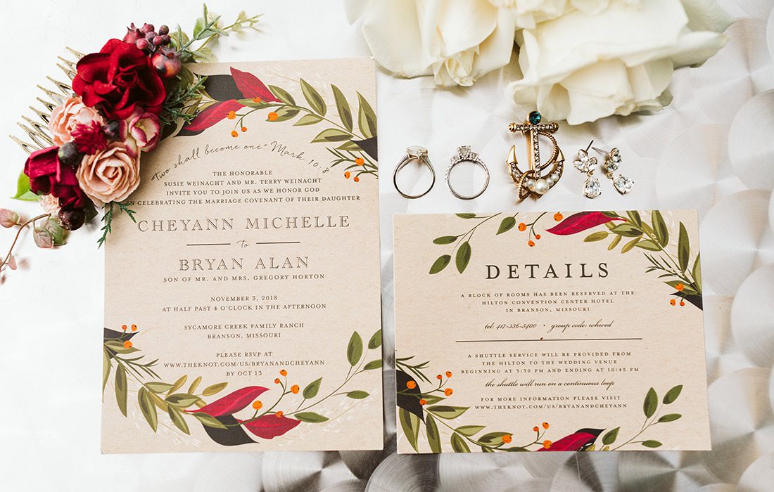 Brian Horton & Cheyann Weinacht's wedding invitations