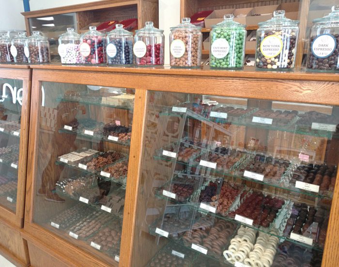 Bon Bon's Candy House Springfield, MO chocolate cabinets