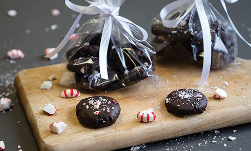 Chocolate Mint Thins with Candy Cane Crunch