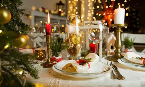 Christmas dinner table