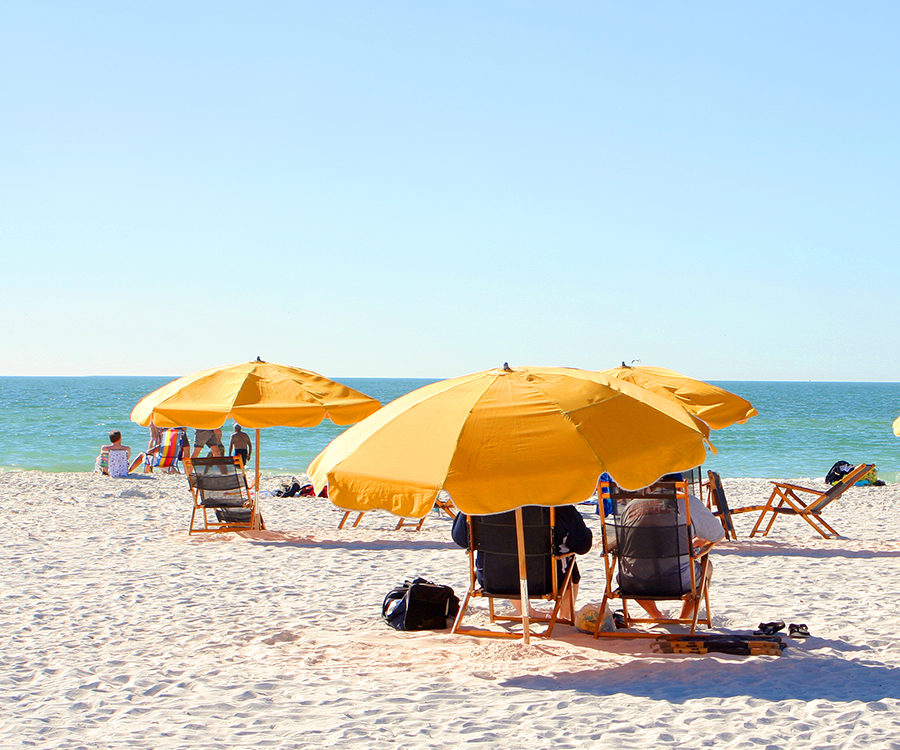 Relax on the beach during your Clearwater vacation.