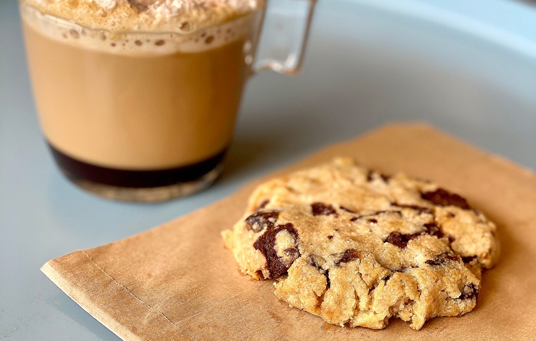 Cookie and coffee at Cafe Dhibs on Commercial Street in Springfield MO