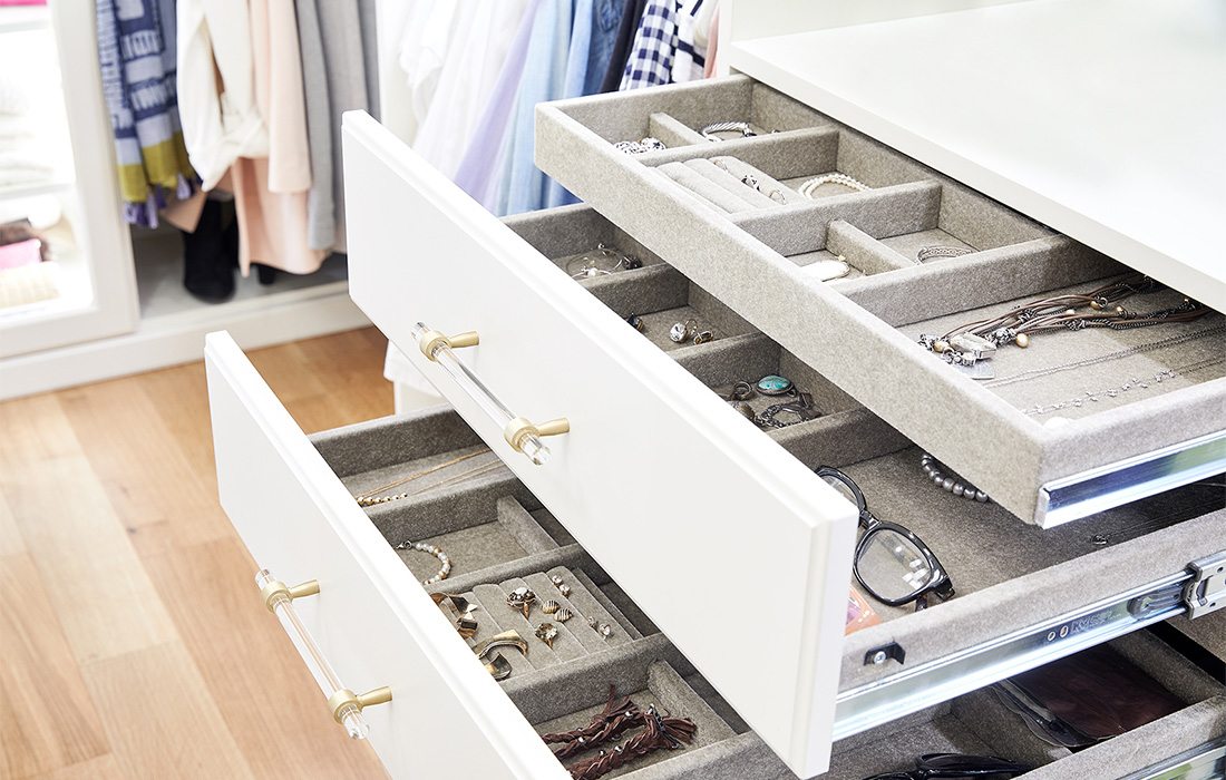 Finding ways to store your jewelry can help free up a lot of space.