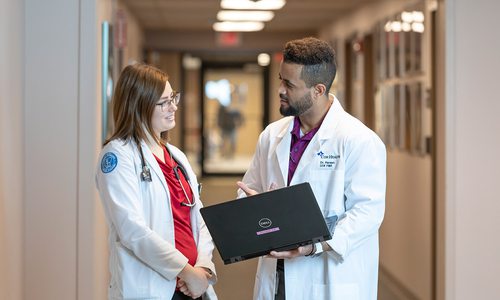 CoxHealth resident Theo Zemanuel and medical student Megan Johnson