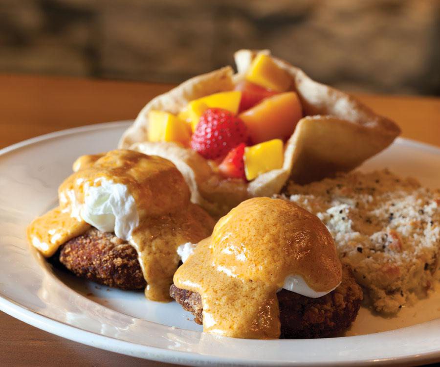 Crab Cakes Benedict form Cantina Laredo