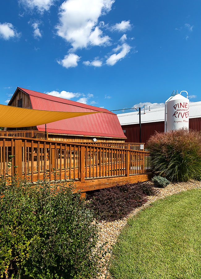 Barn exterior at Piney River Brewery Missouri