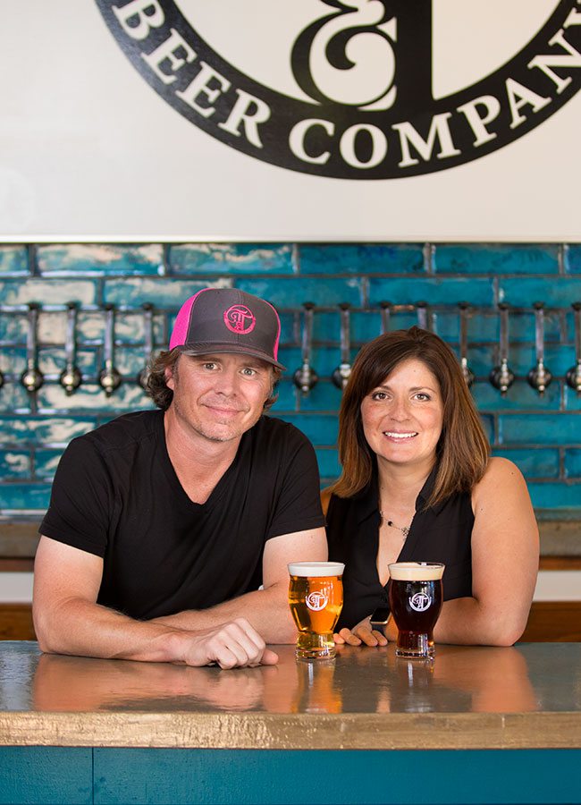 Curtis Marshall and Jennifer Leonard brewers at Tie & Timber Beer Co Springfield MO