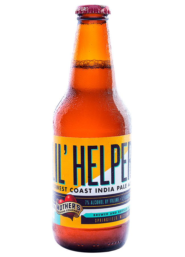 Bottle of Lil' Helper IPA from Mother's Brewery Springfield MO