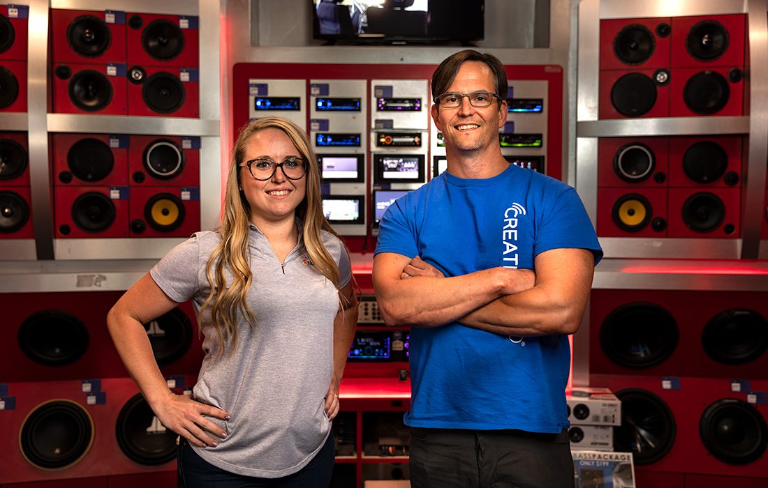 Olivia Maybon and Don Fleury of Creative Audio in Springfield MO