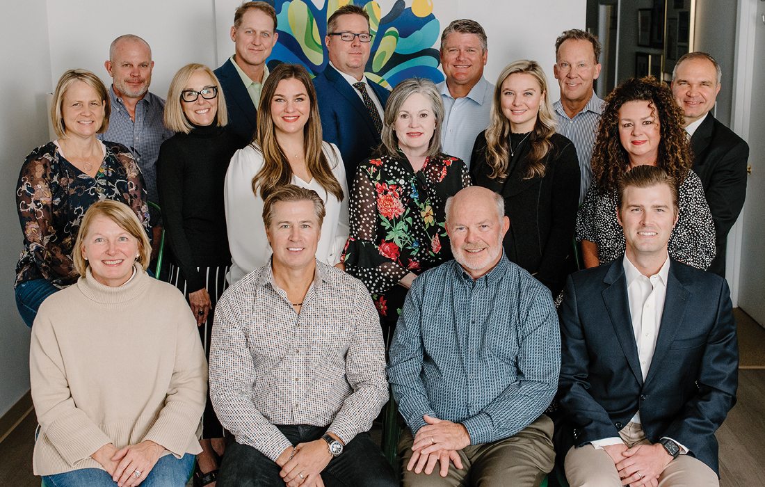 First row, from left: Debbie Shantz Hart, Doug Pitt, Mark Walker, Marshall Kinne. Second row, from left: Pam McCoy, Jann Holland, Sarah Hough, Jami Peebles, Jessica Harmison Olson, Alexis Childs. Third row, from left: Derek Day, Dr. Chance Wistrom, Jason Johnson, Monte McNew, Dr. Tom Prater, Dwayne Fulk. Lacie Clark, Jeffrey Gann, Brian Todd