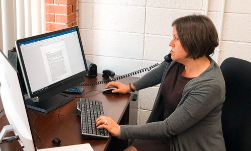 Robin Soster working at Drury University