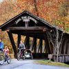 Family on bikes at Dogwood Canyon in Lampe MO