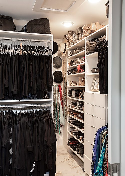 Joan and Gary Whitaker's closet in their downtown Springfield MO condo