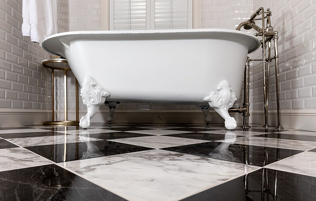 Black and White Bathroom Remodel Claw Foot Tub by Built by Brett in Springfield MO