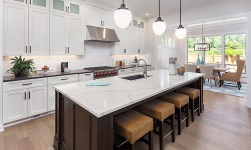 Bright white kitchen design