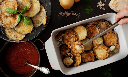 Eggplant Parmesan with Tomato Sauce