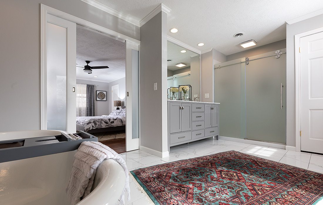 Modern bathroom renovation in colonial home Springfield MO