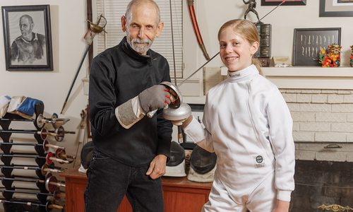 Nick Evangelista and student Mimi Shaw