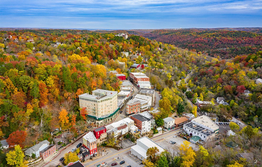 Aerial photo of Eureka Springs, Arkansas