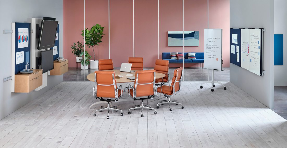 Exclave by Herman Miller with office plants